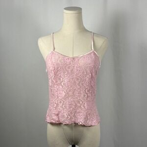 Cinema Etoile Pink Lace Camisole Top Spaghetti Strap